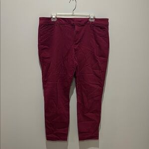 Old Navy Red Chinos Flat Front Cotton